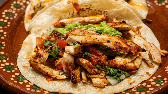 Pollo asado taco.